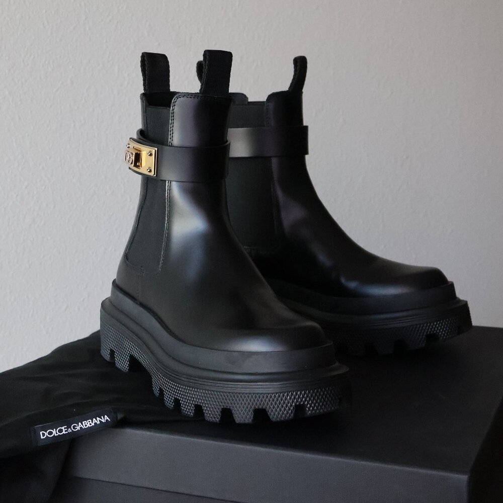 Dolce & Gabbana Branded Strap Ankle Boots